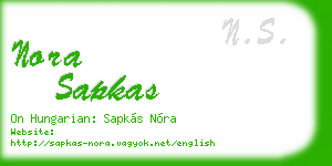 nora sapkas business card