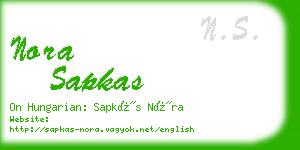 nora sapkas business card